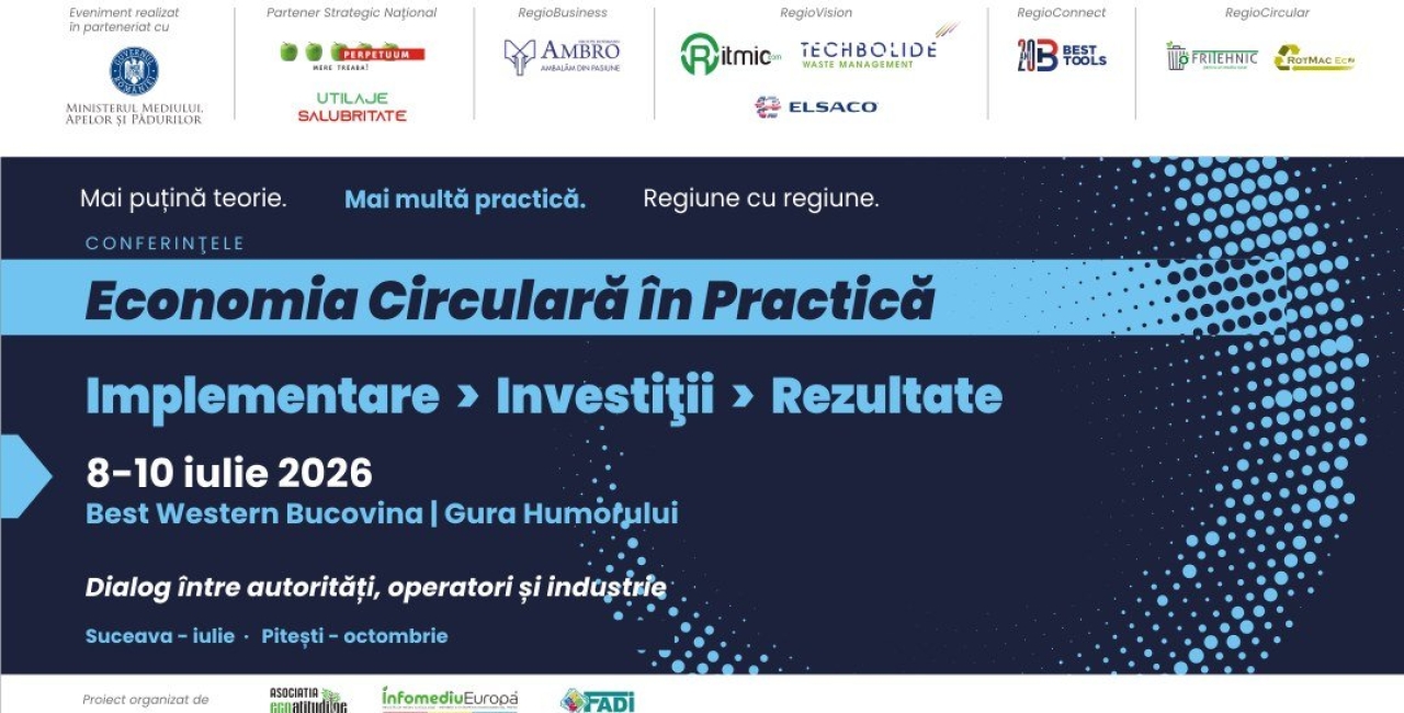 Economia Circulară în Practică – Implementare | Investiții | Rezultate - Gura Humorului - Best Western Bucovina 08–10 iulie 2026