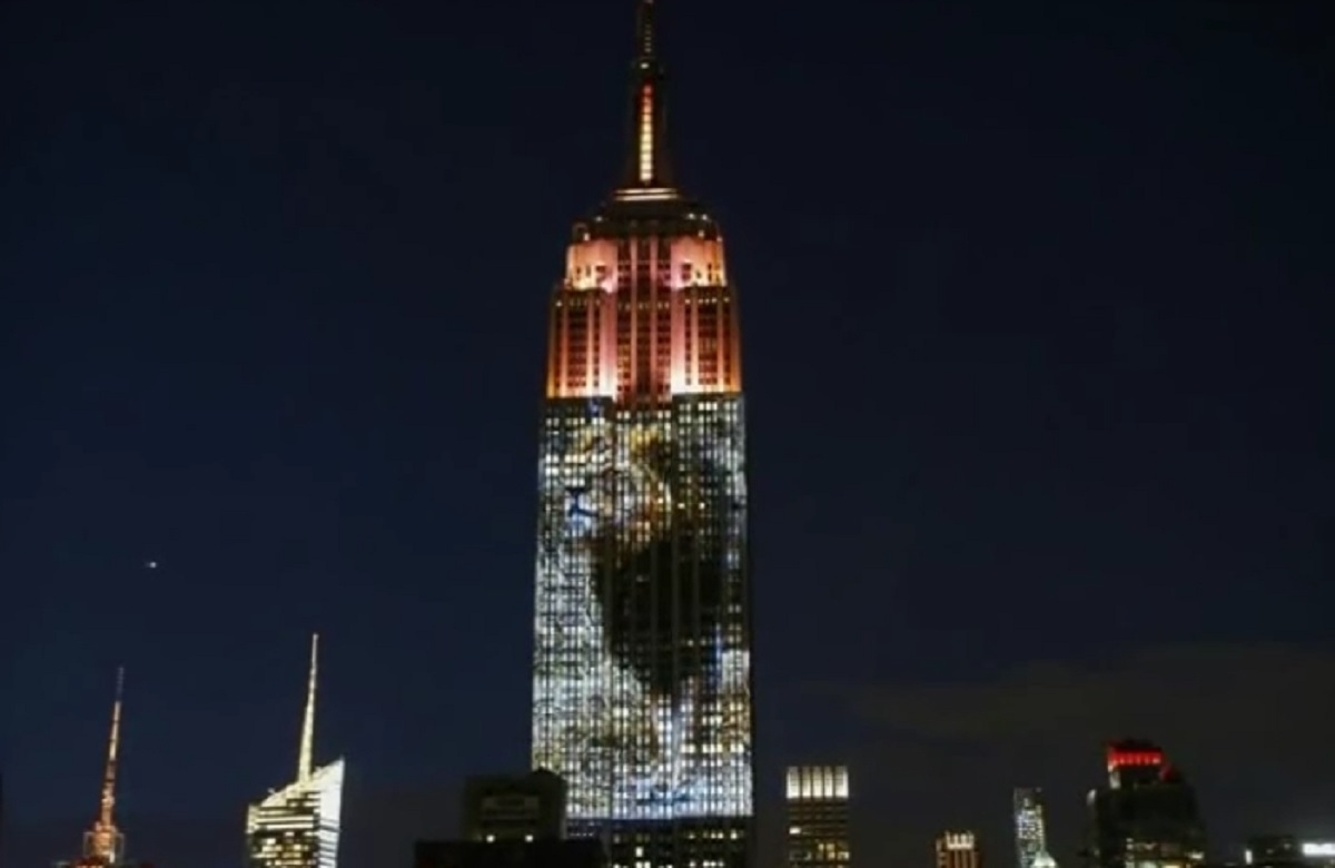 Imagini cu animale pe cale de dispariție, proiectate pe Empire State Building - VIDEO